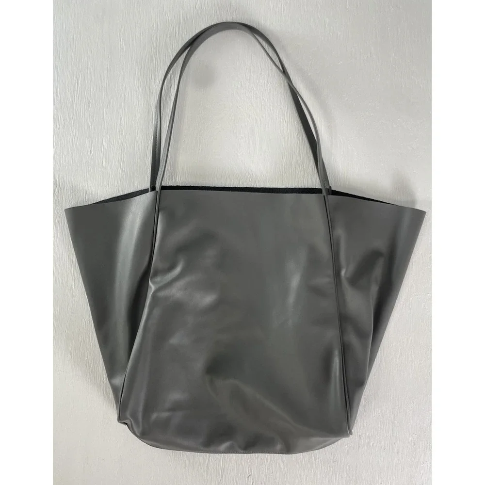 H&M Coated tote bag in grey Shoulder Purse Classic Women Medium Size‎